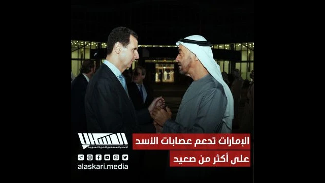 الإمارات تدعم عصابات الأسد على أكثر من صعيد